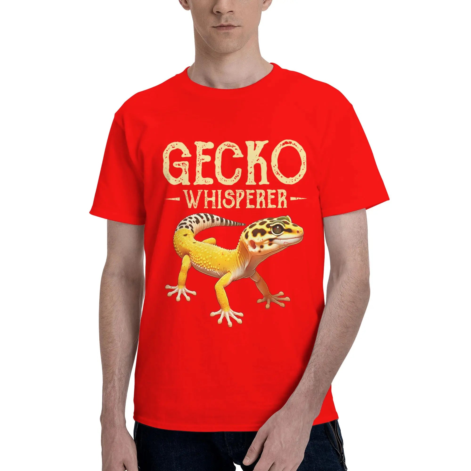 Gecko Whisperer Lizard Reptile Lover Cute Leopard Gecko Men T-Shirt Clothes Tees Short Sleeve fugees 100% Cotton