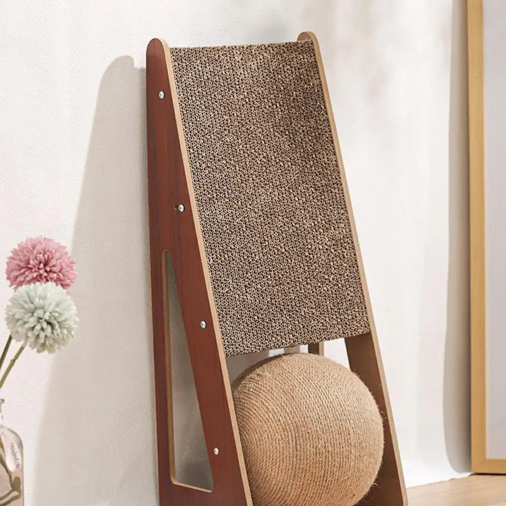 Natural Sisal Cat Scratcher Toy with Ball - 15.75" Durable Board