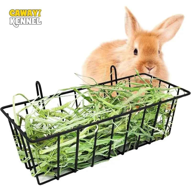 Metal Rabbit Hay Feeder Rack - 23x10x7.5cm Grass Holder