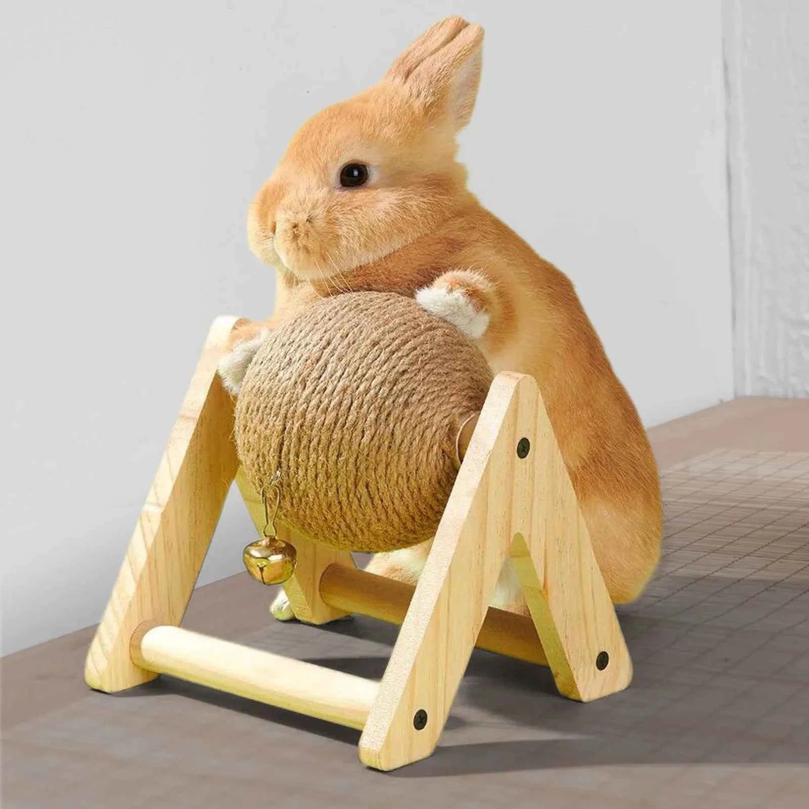 Rabbit Toys Grinding Claw Ball Sisal Hemp Wear and Bite Resistant Stable Anti Overturning Little Pet Puzzle Toy Rabbit
