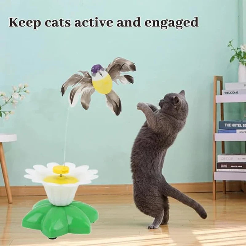 Funny Flying Bird Cat Toy Flying Bird Cat Toys for Indoor Cats with A Fastening Tape 360 Degree Rotatable for All Breeds Cat