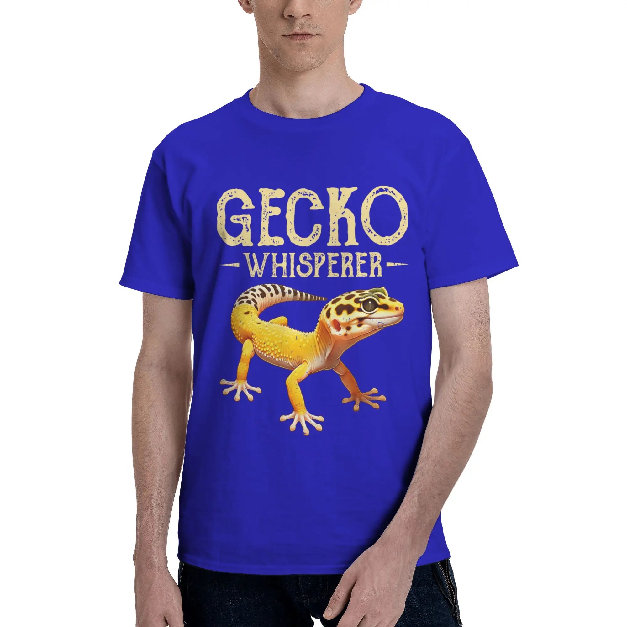 Gecko Whisperer Lizard Reptile Lover Cute Leopard Gecko Men T-Shirt Clothes Tees Short Sleeve fugees 100% Cotton