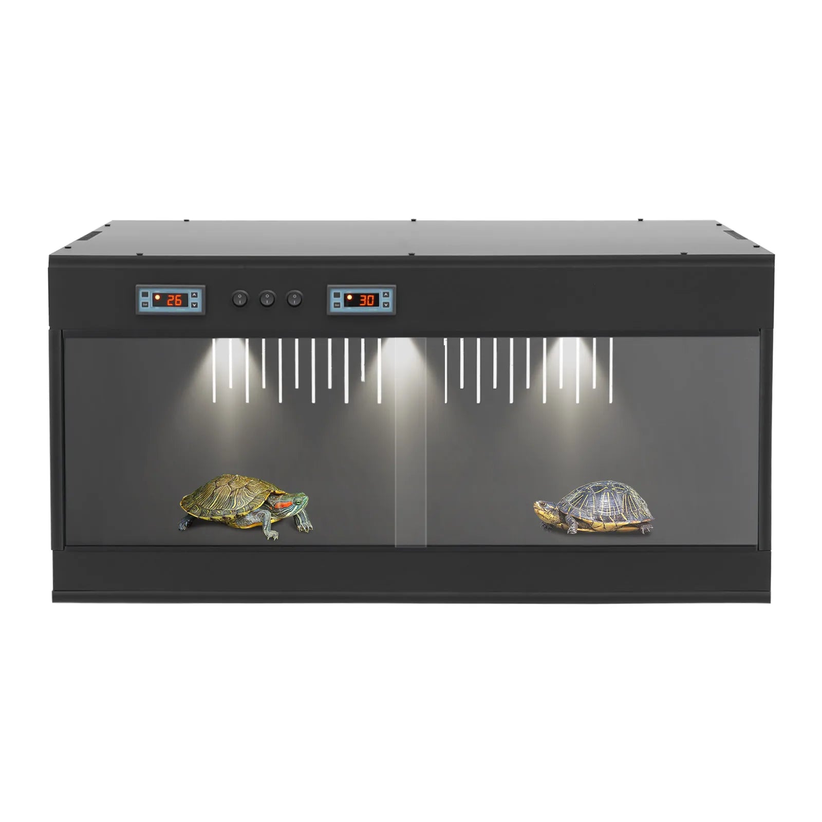 Reptile Lounge Habitat with Glass Sliding Door and Intelligent Thermostat 80*40*40cm Reptile Breeding Box LCD Reptile Pet Box
