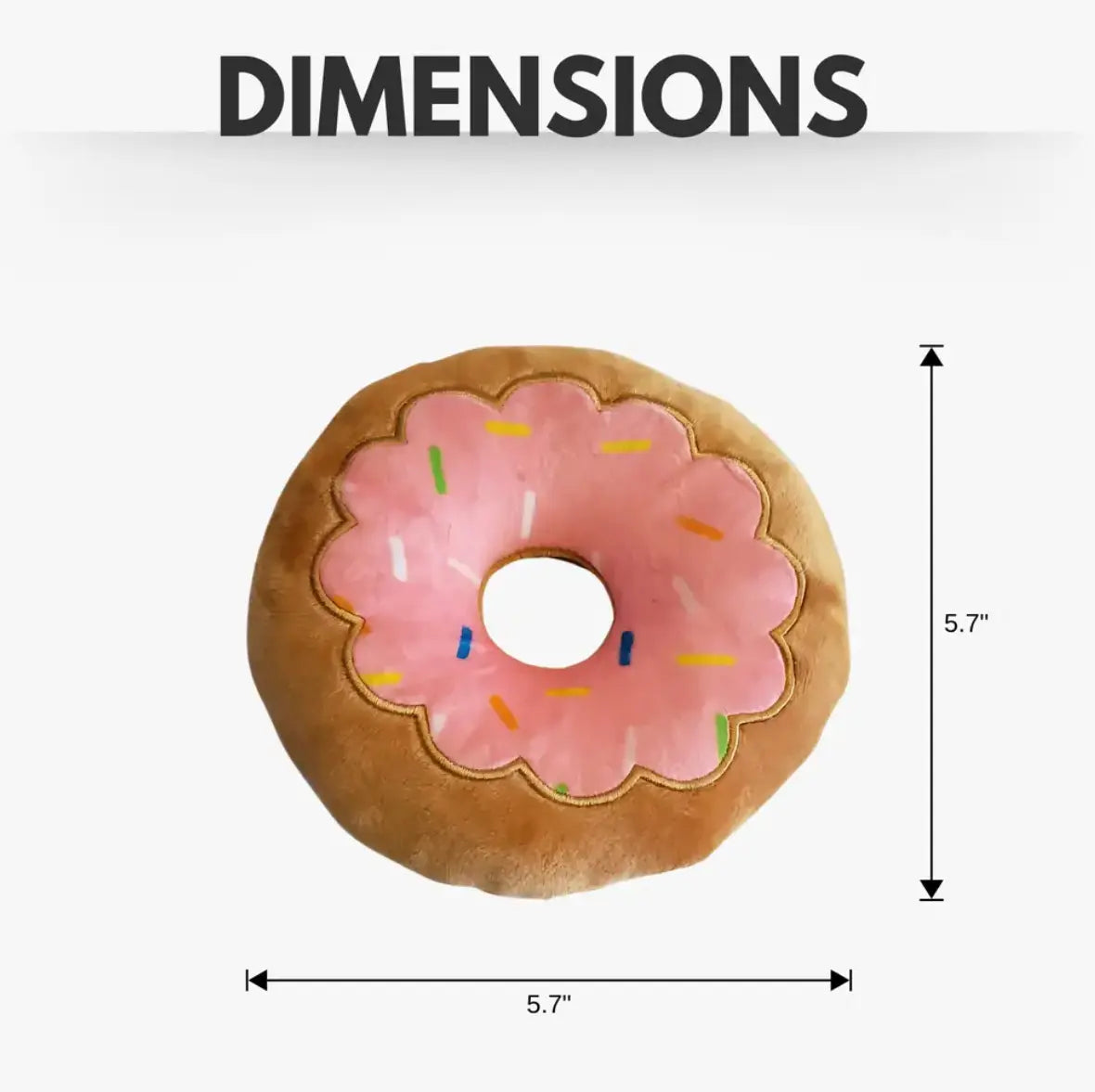 Donut Plush Dog Toy – Soft, Chewy and Cuddly, Safe & Non-Toxic, Ideal for Fetching, Tug-of-War, Gentle Chewing – Strawberry American Pet Supplies