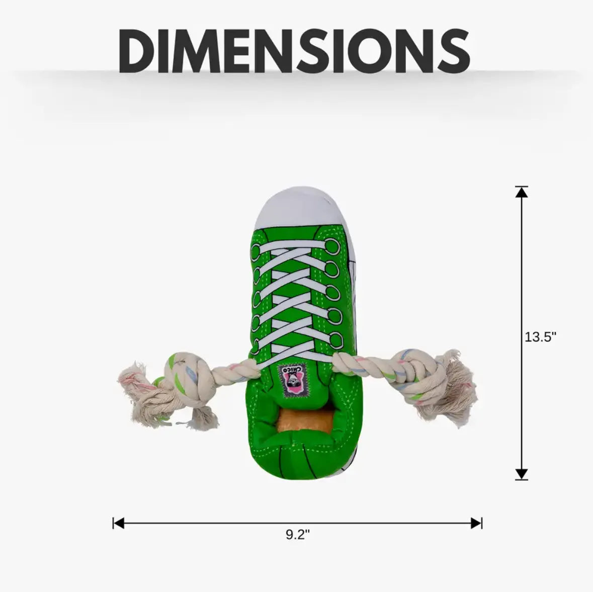 Squeaky Comfort Plush Sneaker Dog Toy – with Treat Compartment, Safe & Durable – Green American Pet Supplies