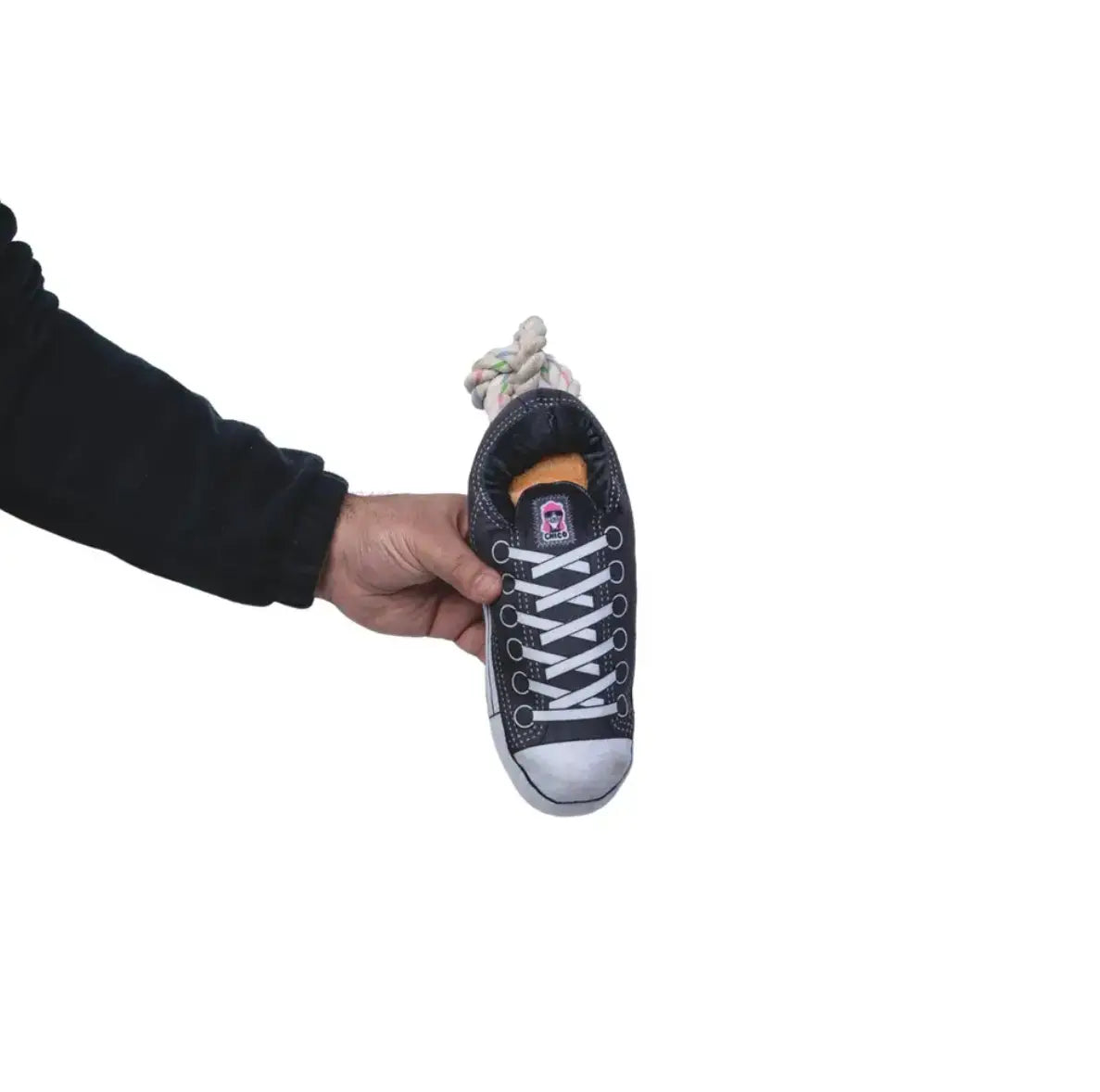 Squeaky Comfort Plush Sneaker Dog Toy – with Treat Compartment, Safe & Durable – Black American Pet Supplies