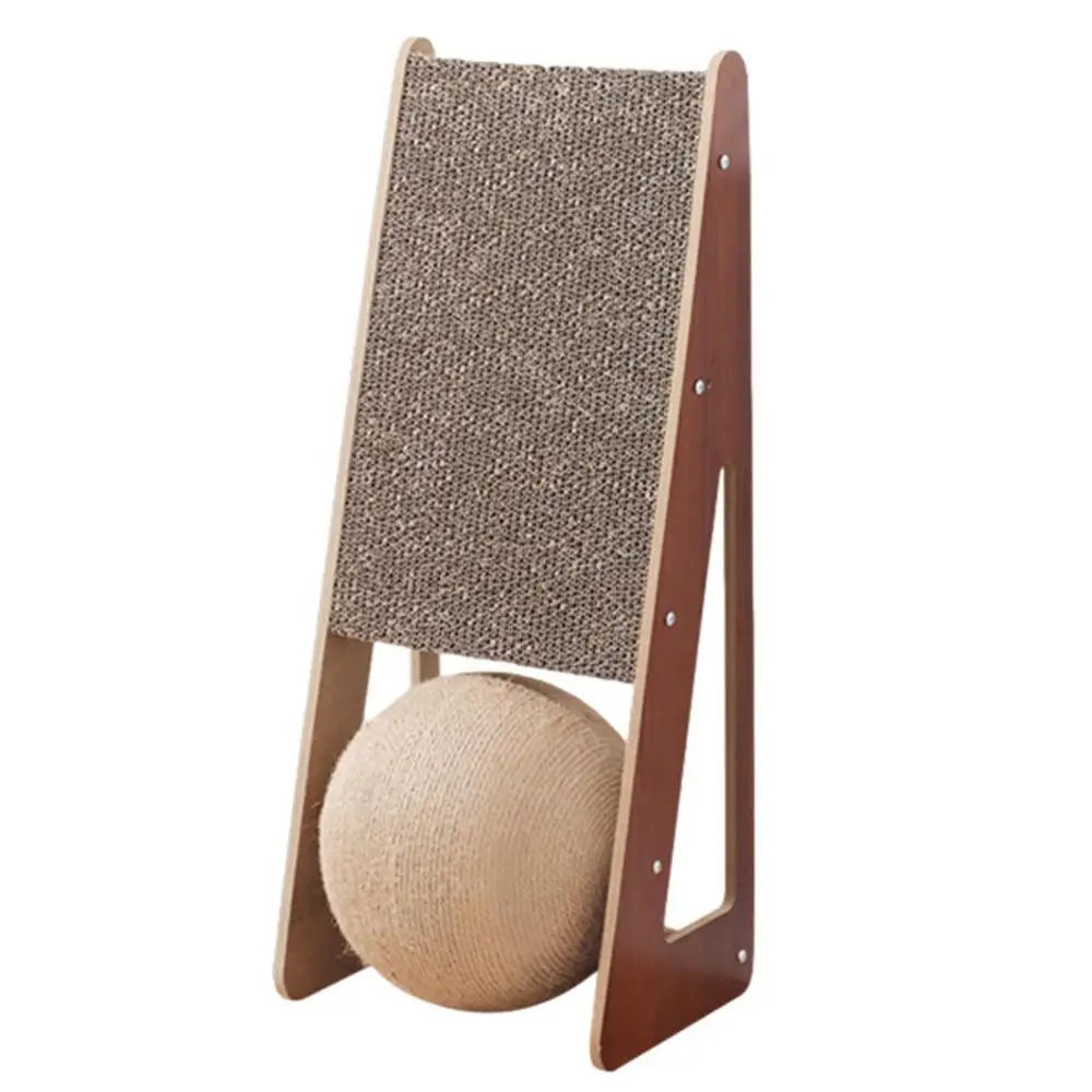 Natural Sisal Cat Scratcher Toy with Ball - 15.75" Durable Board