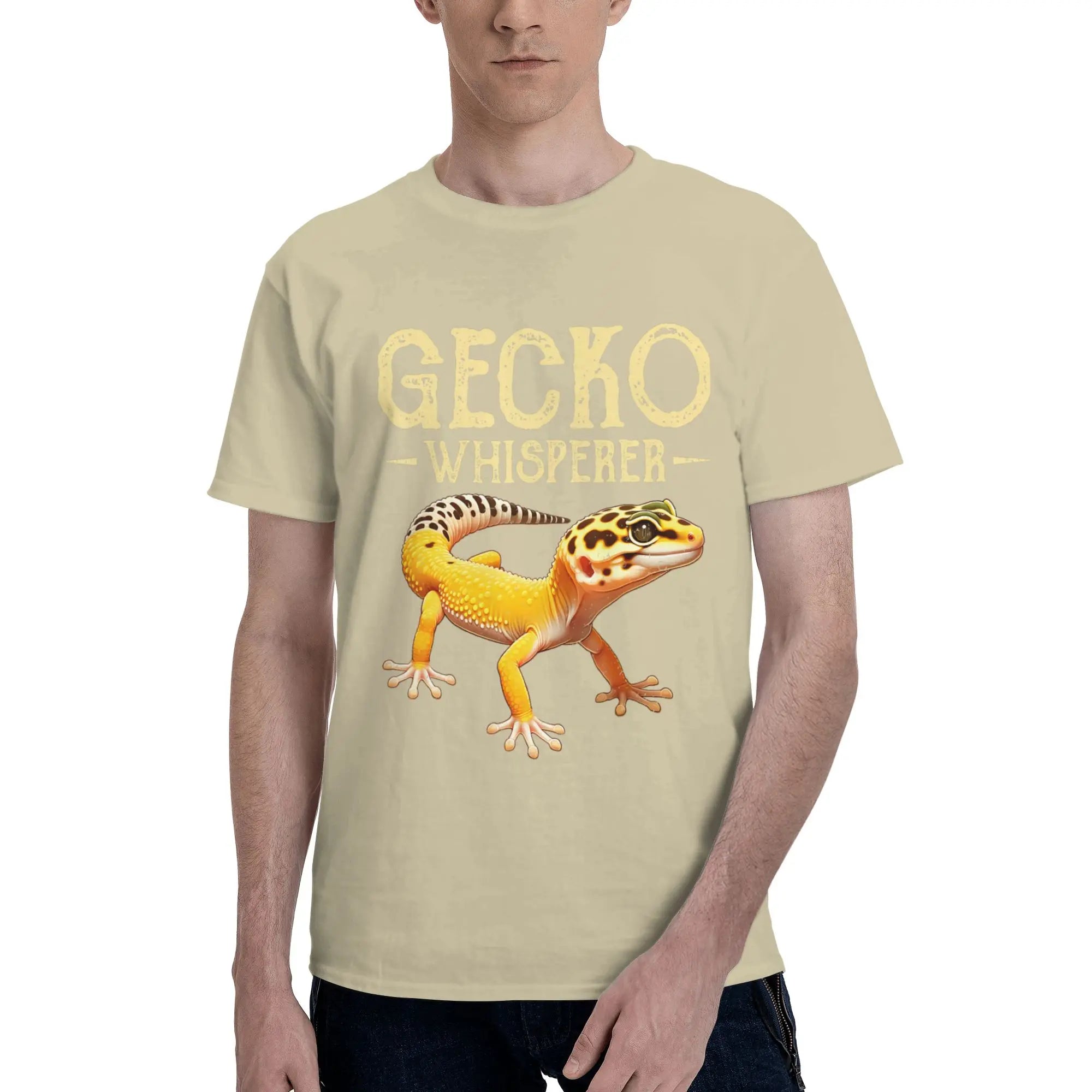 Gecko Whisperer Lizard Reptile Lover Cute Leopard Gecko Men T-Shirt Clothes Tees Short Sleeve fugees 100% Cotton