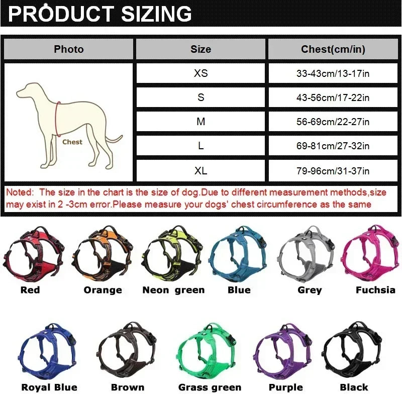 YOUSE Reflective Nylon Dog Harness - Adjustable Breathable Vest
