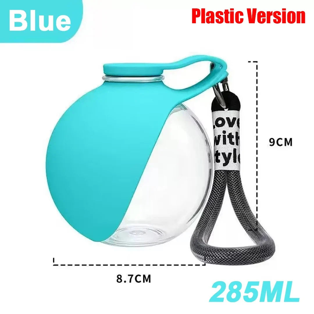 Dog Travel Water Bottle — Stainless Steel, Bowl + Waste Bag Dispenser