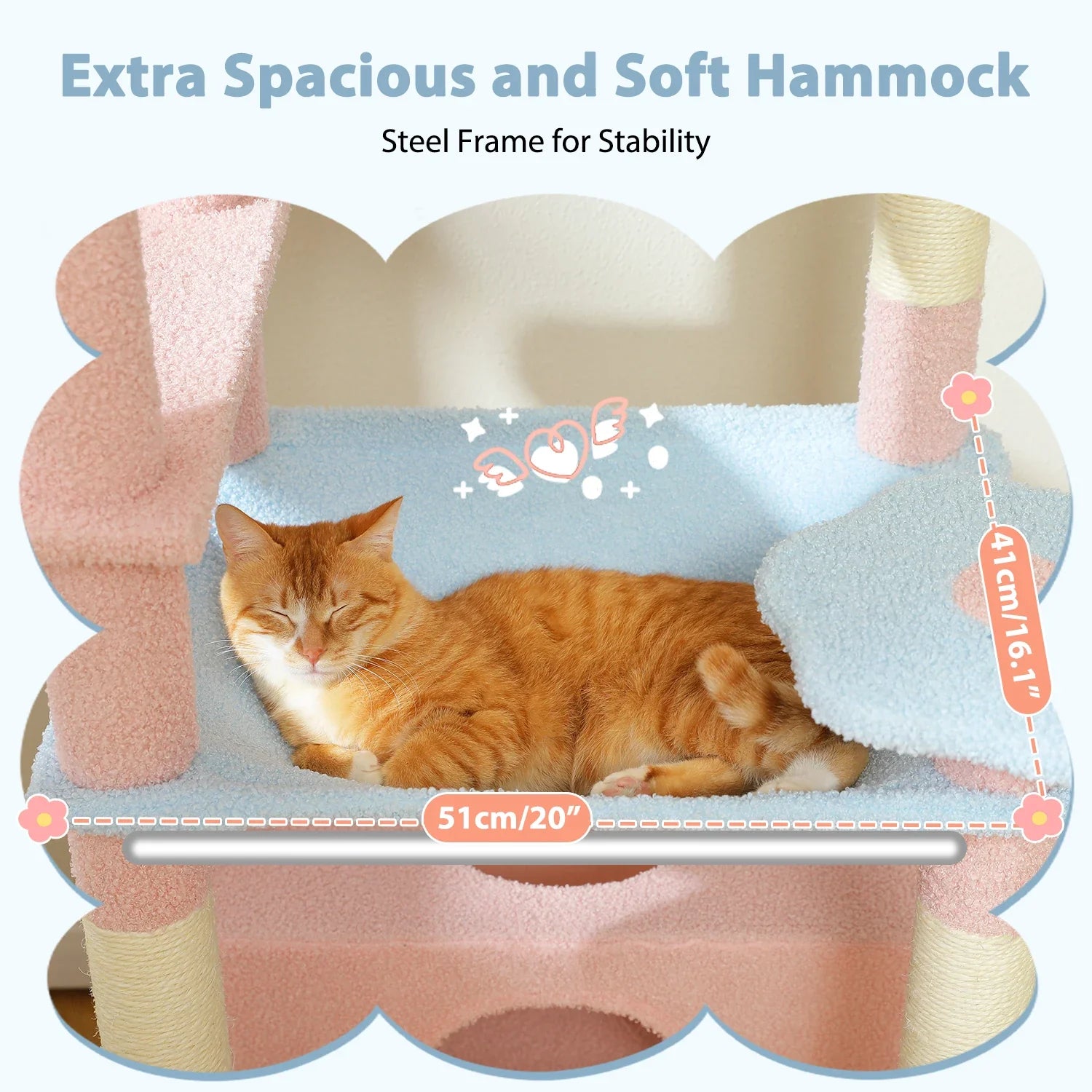 Pequlti 72" Multi-Level Cat Tree Tower with Condo & Hammock