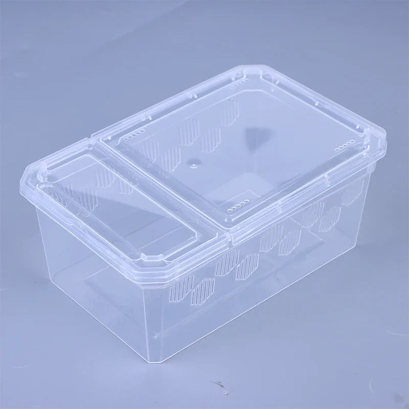 Reptile Tank Insect Spiders Tortoise Lizard Plastic Transparent Reptile Breeding Box Vivarium With Balcony Feeding Supplies