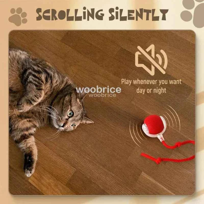New Cat Interactive Ball Toy Automatic Rolling Ball Faux Tail Rechargeable Smart Pet Electric Toy Dog Cat Training Imitate Mouse