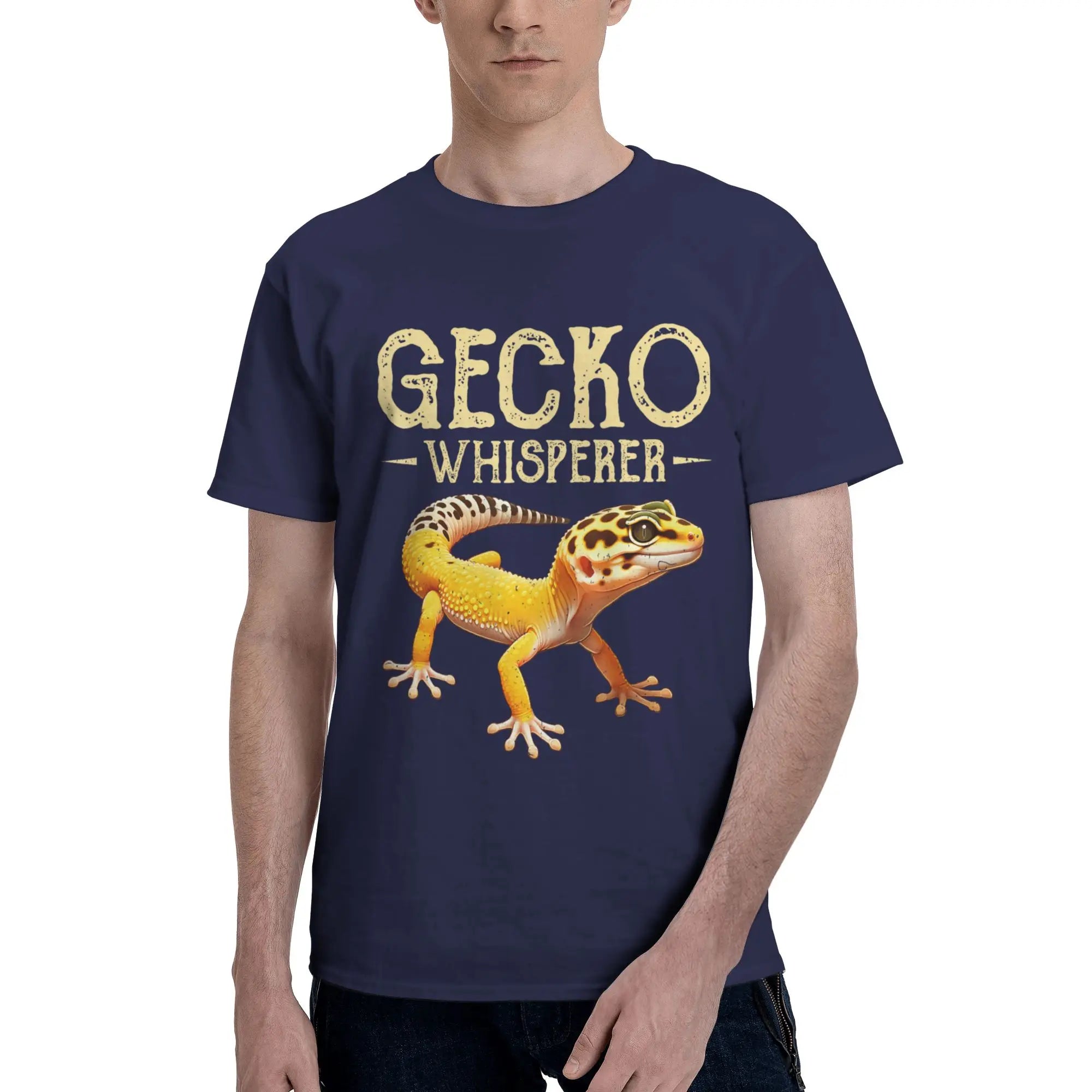 Gecko Whisperer Lizard Reptile Lover Cute Leopard Gecko Men T-Shirt Clothes Tees Short Sleeve fugees 100% Cotton