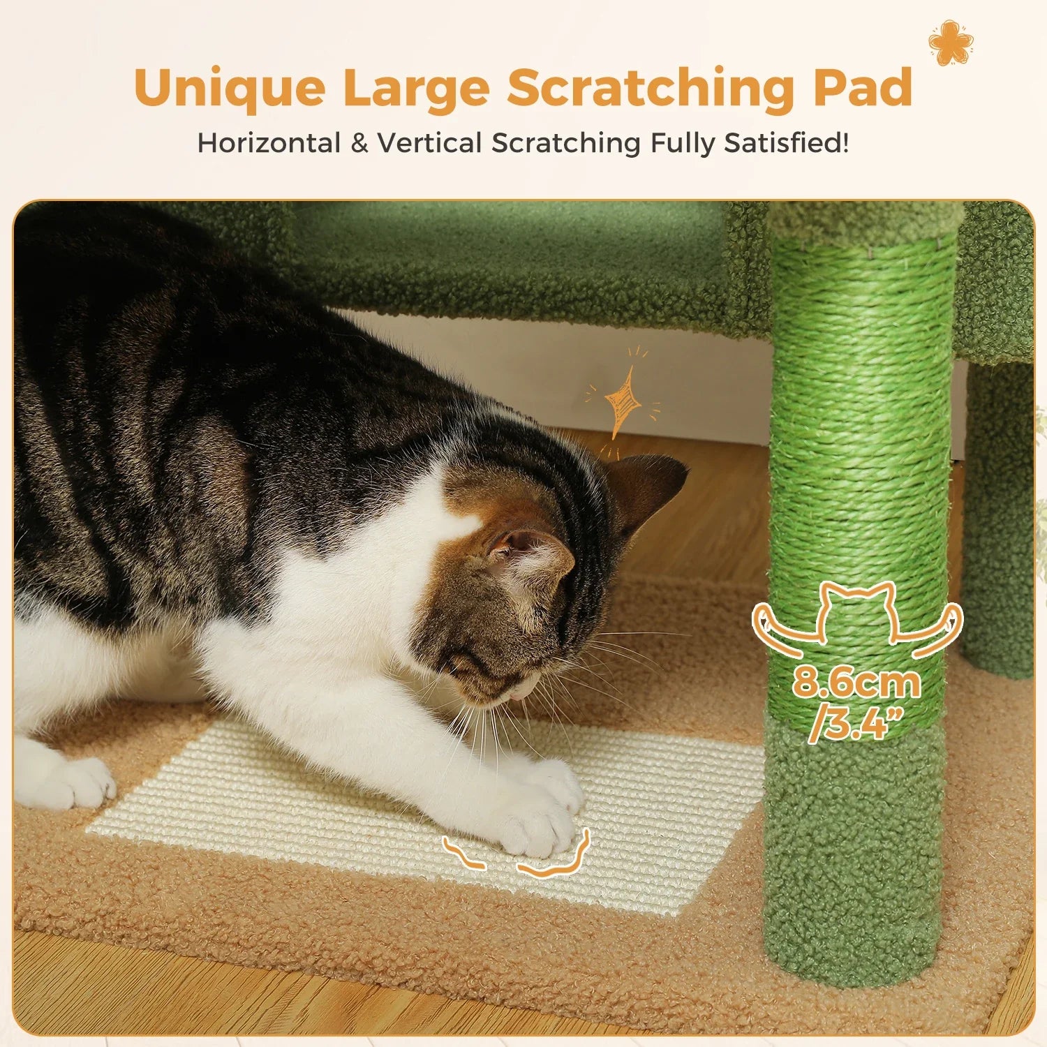 Pequlti 72" Multi-Level Cat Tree Tower with Condo & Hammock