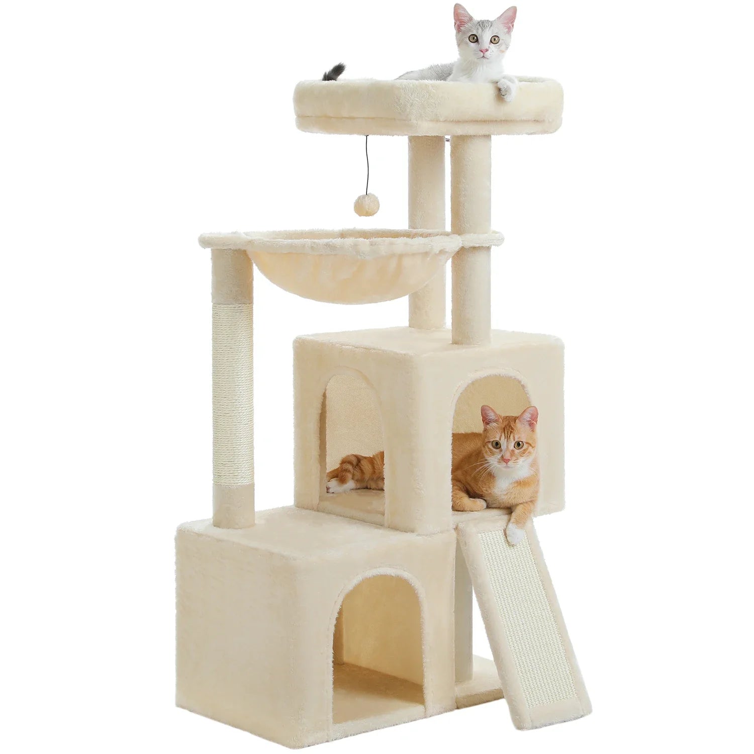 Pequlti Multi-Level Cat Tree Tower with Condo and Hammock