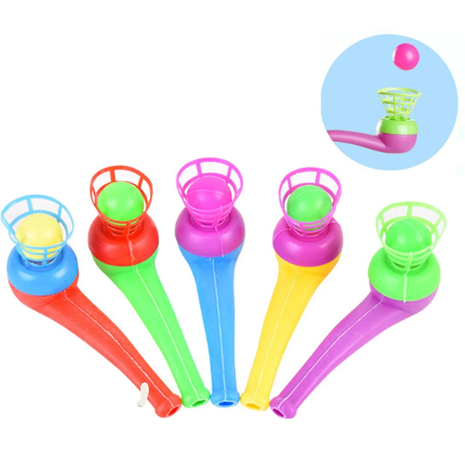 Montessori Floating Blow Pipe Ball Toy - Educational Game