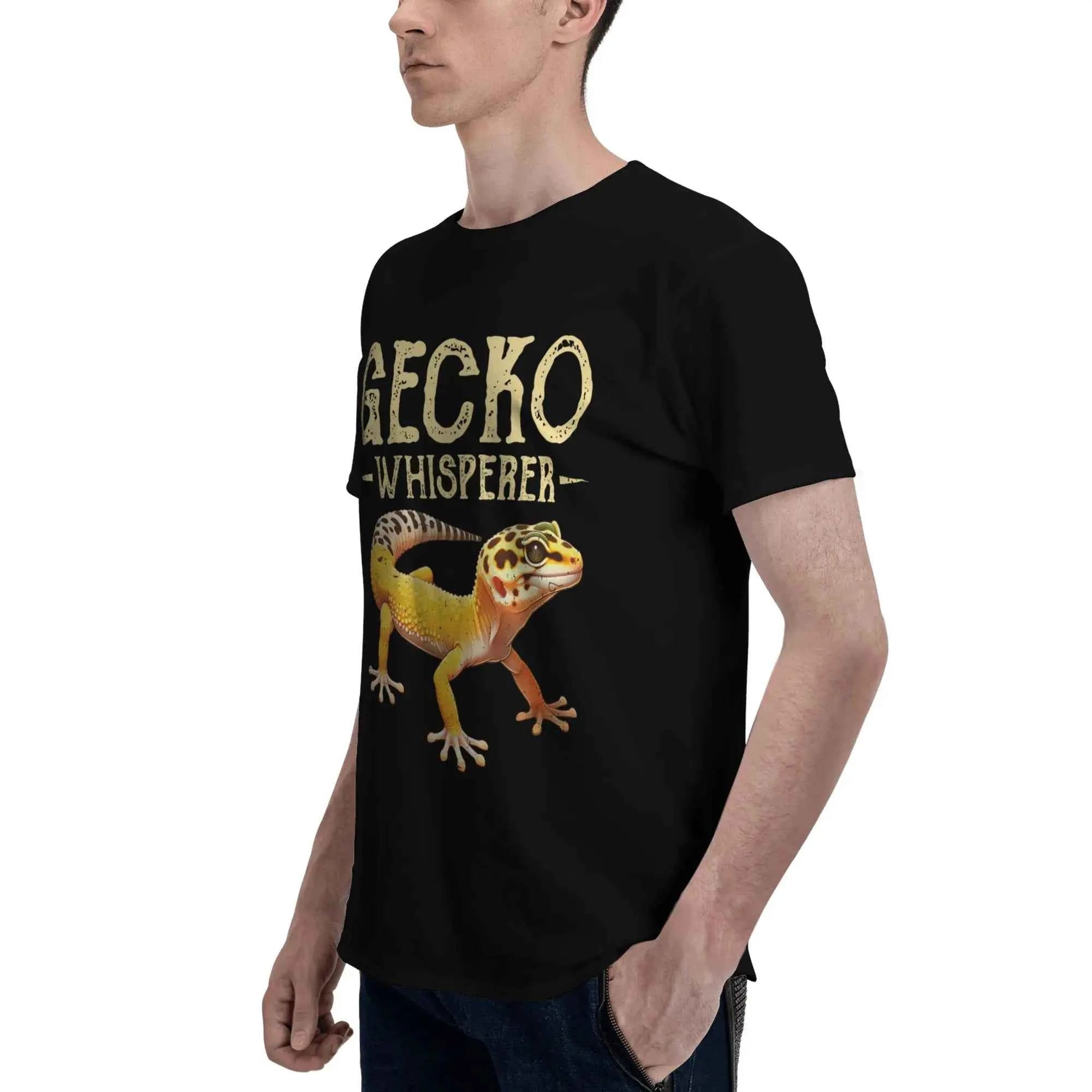 Gecko Whisperer Lizard Reptile Lover Cute Leopard Gecko Men T-Shirt Clothes Tees Short Sleeve fugees 100% Cotton
