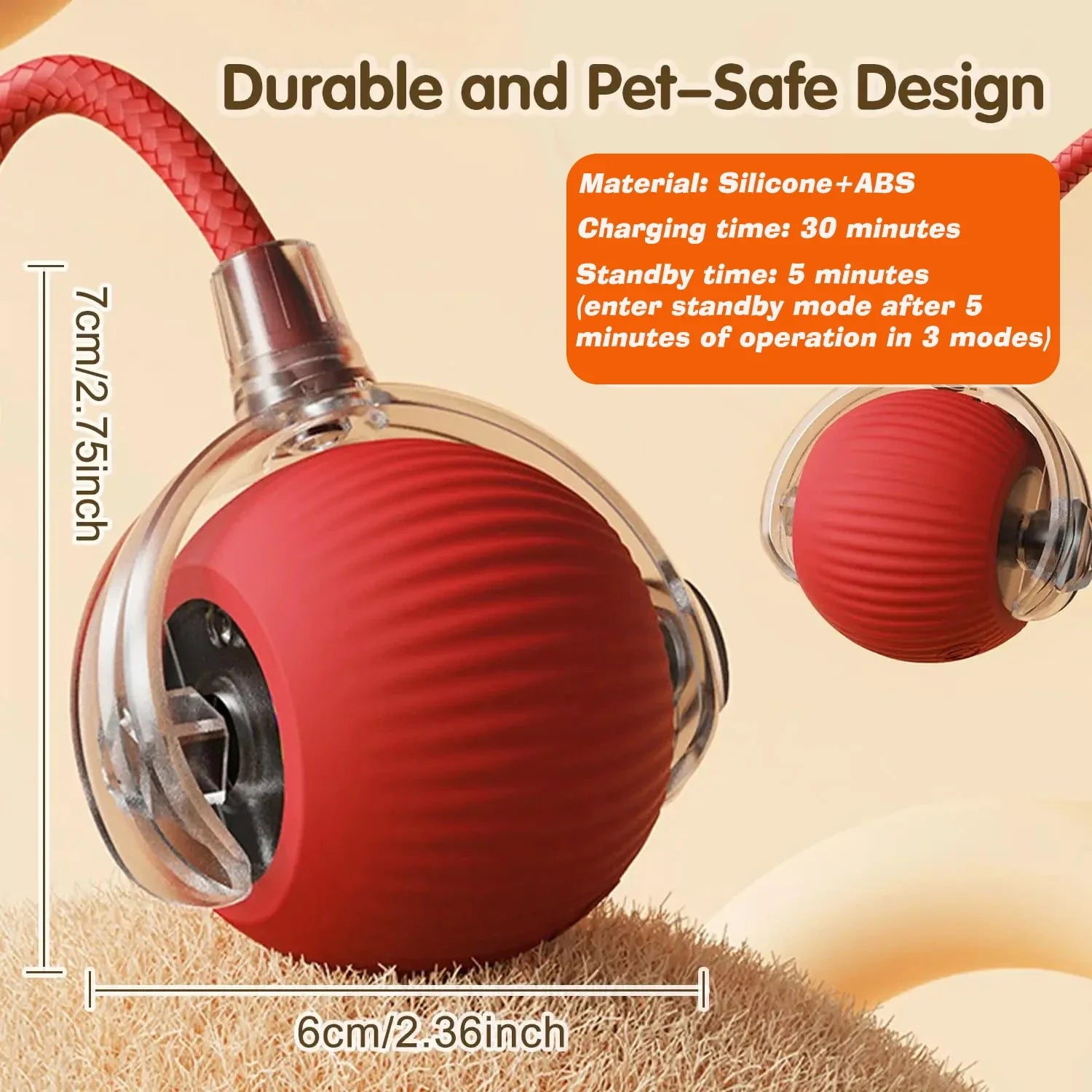 New Cat Interactive Ball Toy,Automatic Rolling Cat Ball Rechargeable,Smart Kitten Interactive Toy,Intelligent Balls Toy for Cat