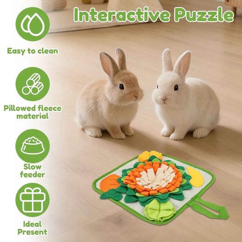 Rabbit Foraging Mat Small Animal Feeding Toy for Hedgehogs Guinea Pigs Chinchilla Snuffle Mat Small Pet Bunny Blanket