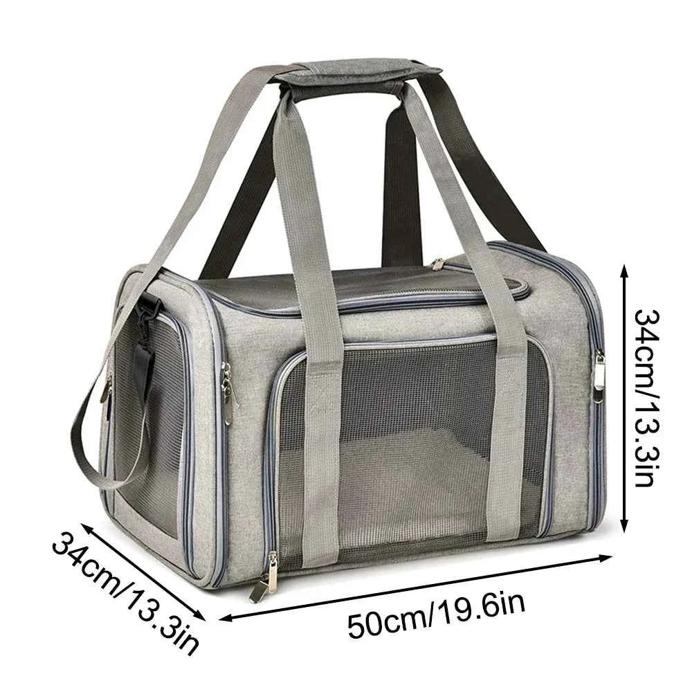 Collapsible Soft-Sided Pet Carrier for Cats and Dogs up to 15lbs