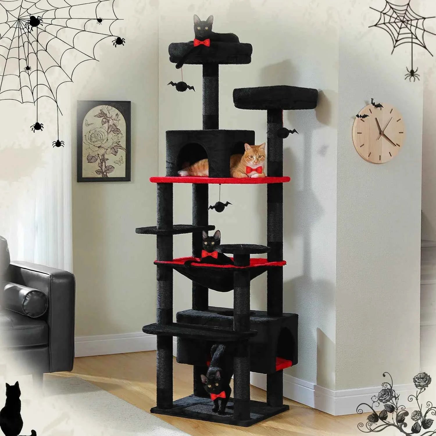 PAWZ Road 72" Large Cat Tree Tower with Hammock and Condo