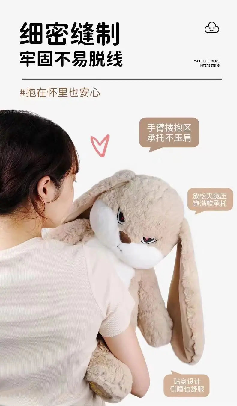 Large Angry Rabbit Plush Toy - Kawaii Stuffed Animal Doll