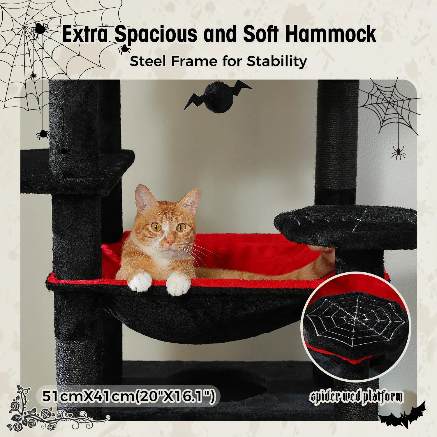 PAWZ Road 72" Large Cat Tree Tower with Hammock and Condo