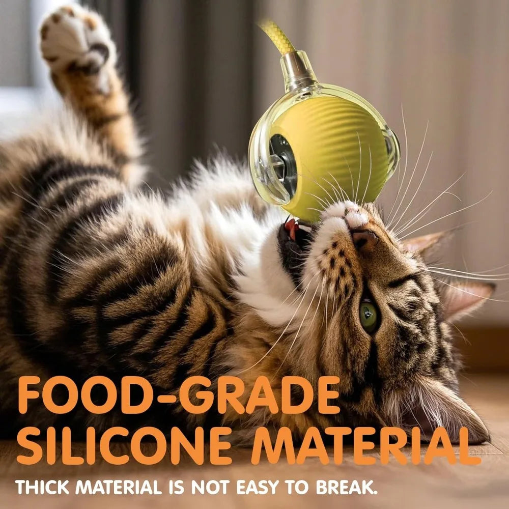 Pet Toy Ball with Tail Rope,Smart Automatic Pet Chase Ball Toy, Upgraded Speedy Tail Kitten Toy for Bored Indoor Adult Pets
