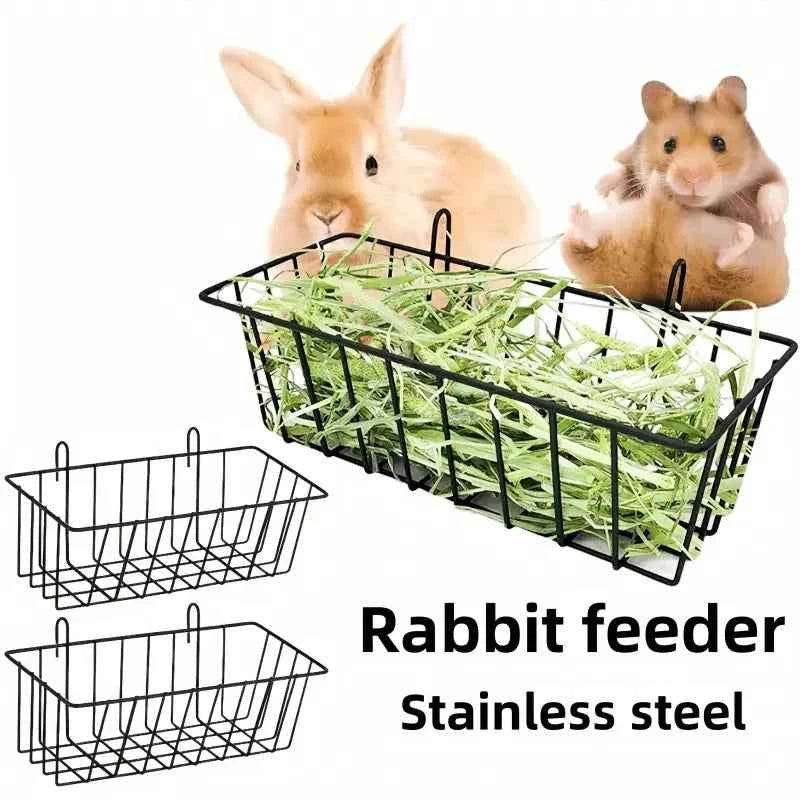 Rabbit Food Basket Grass Rack Rabbit Grass Frame Hay Feeder Rabbit Spring Grass Frame Grass Hay Bowl Rack Pet Food Container