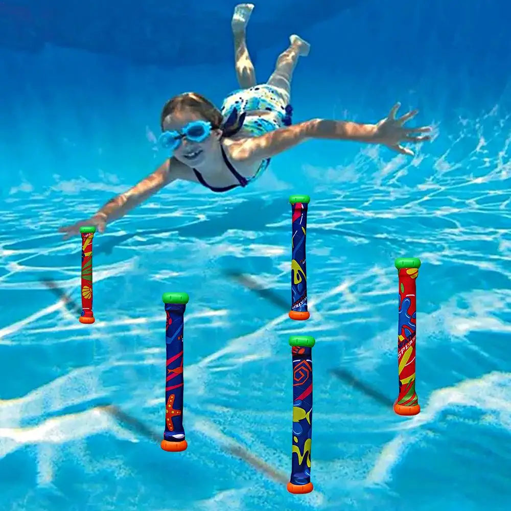 Pool Diving Sticks - 5-Piece Underwater Toy Set for Kids