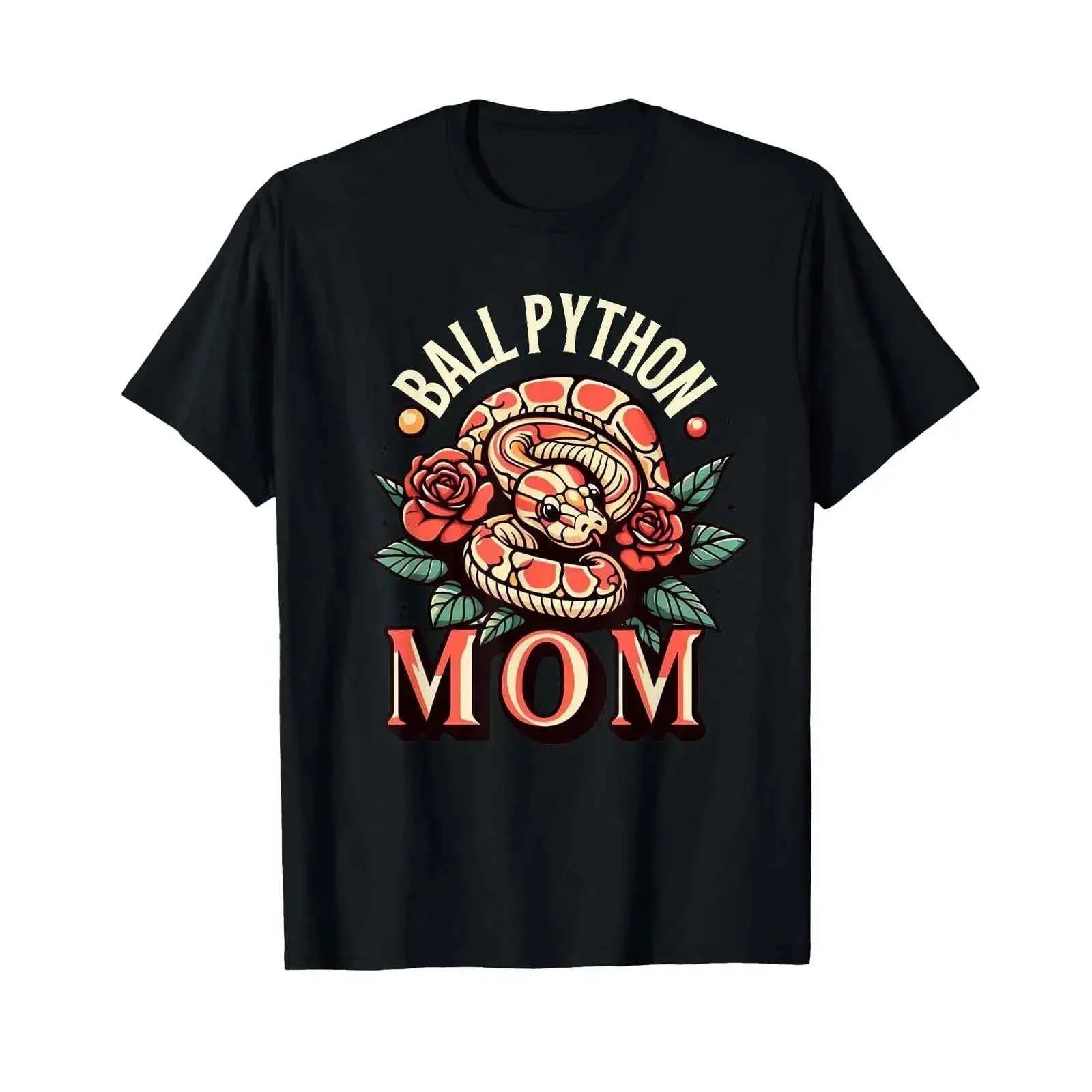 Ball Python Mom T Shirt Snake Reptile Herpetology vintage Washed fashion Comfortable homme Slightly Unisex streetwear