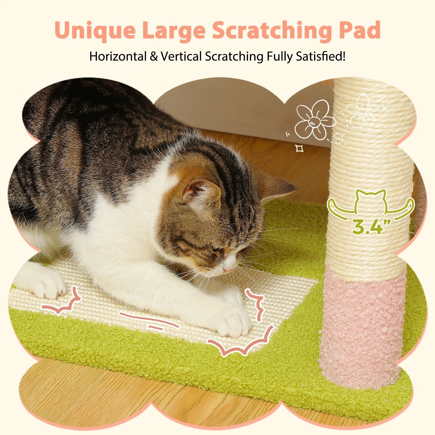 Pequlti 72" Multi-Level Cat Tree Tower with Condo & Hammock