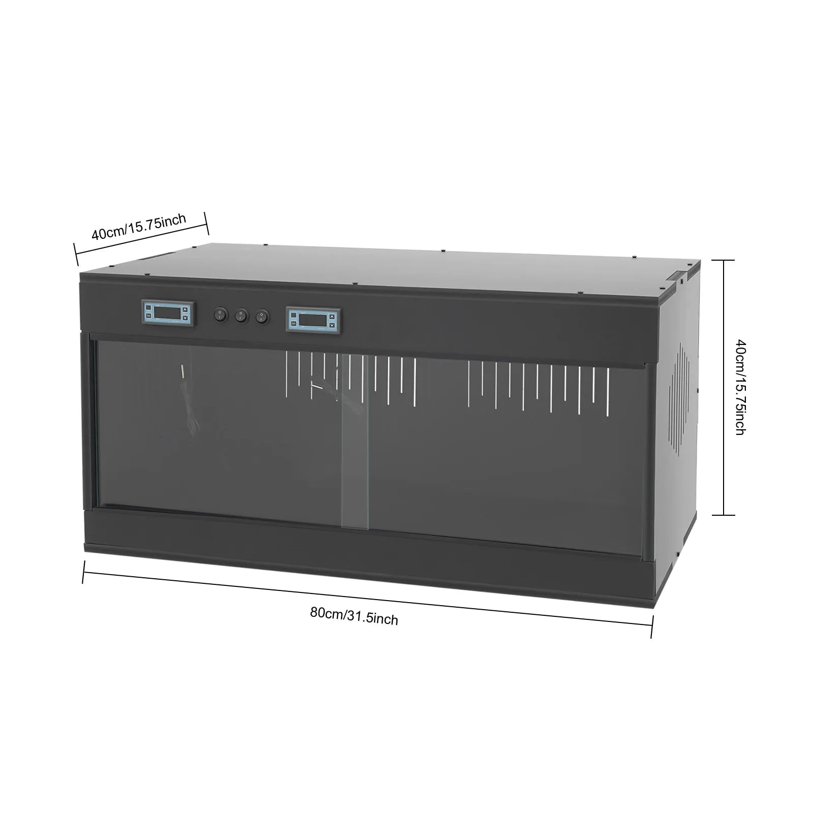 Reptile Lounge Habitat with Glass Sliding Door and Intelligent Thermostat 80*40*40cm Reptile Breeding Box LCD Reptile Pet Box