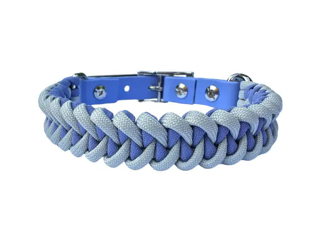 Fishtail Hand Braided Dog Collar in Lavender & Smoke Pawsh Pup Co.