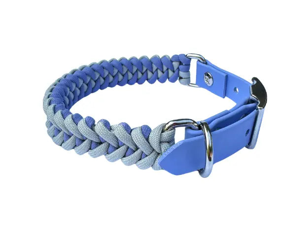 Fishtail Hand Braided Dog Collar in Lavender & Smoke Pawsh Pup Co.