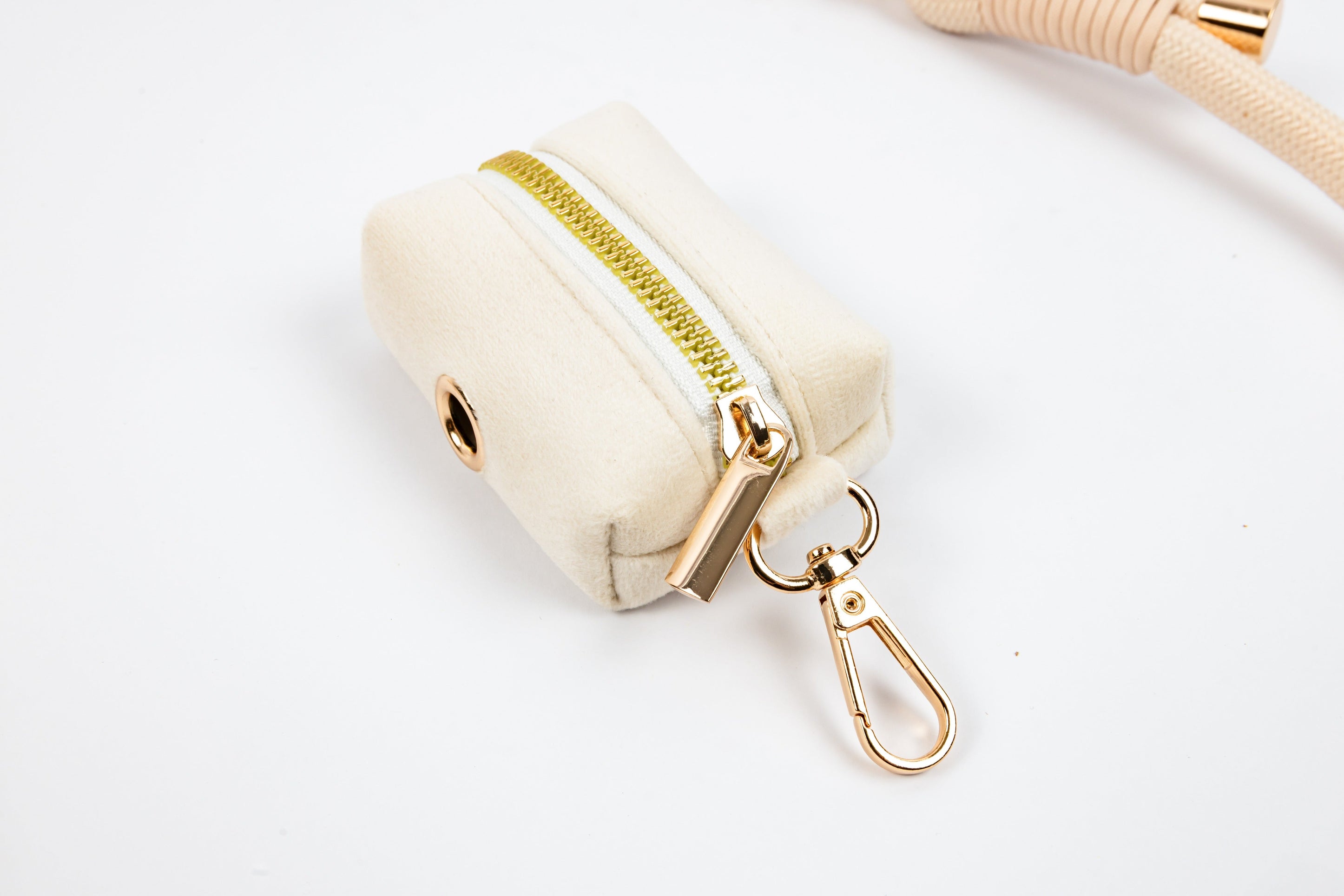 Signature Velvet Poop Bag Dispenser - Cream