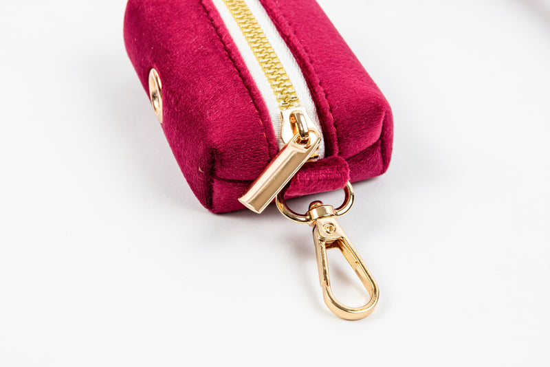 Signature Velvet Poop Bag Dispenser - Wine