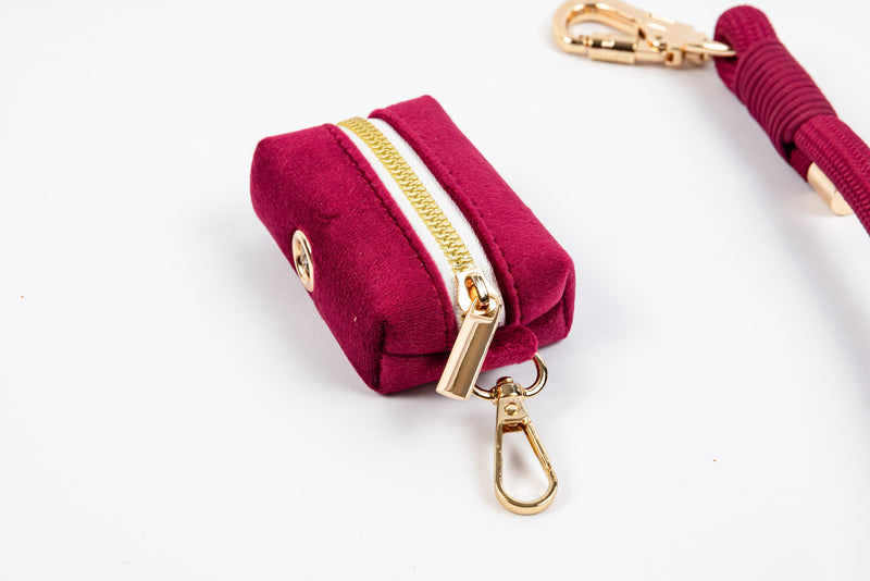 Signature Velvet Poop Bag Dispenser - Wine