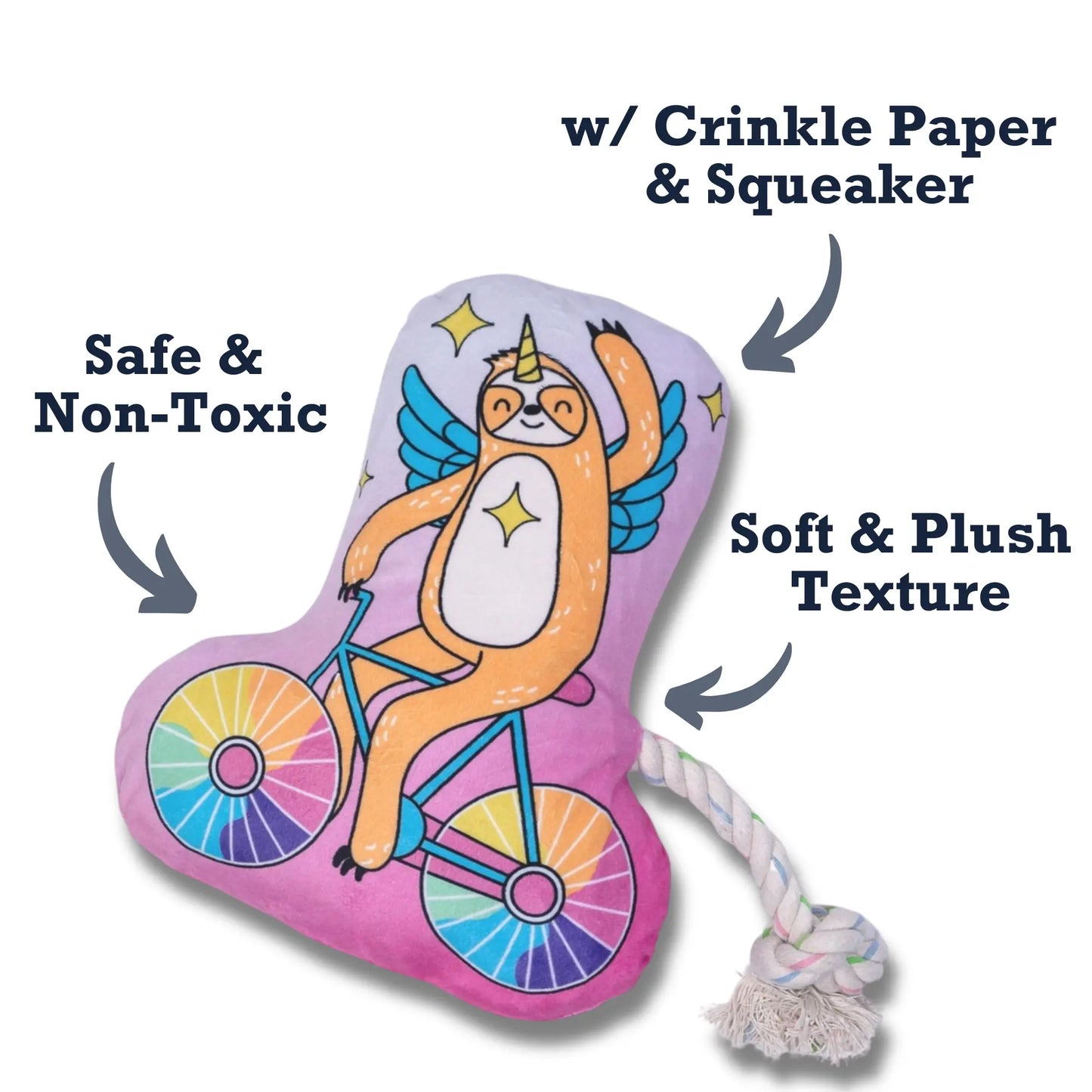 Slow Biker Plush Dog Toy – with Squeaker & Crinkle Paper for Fun Play American Pet Supplies