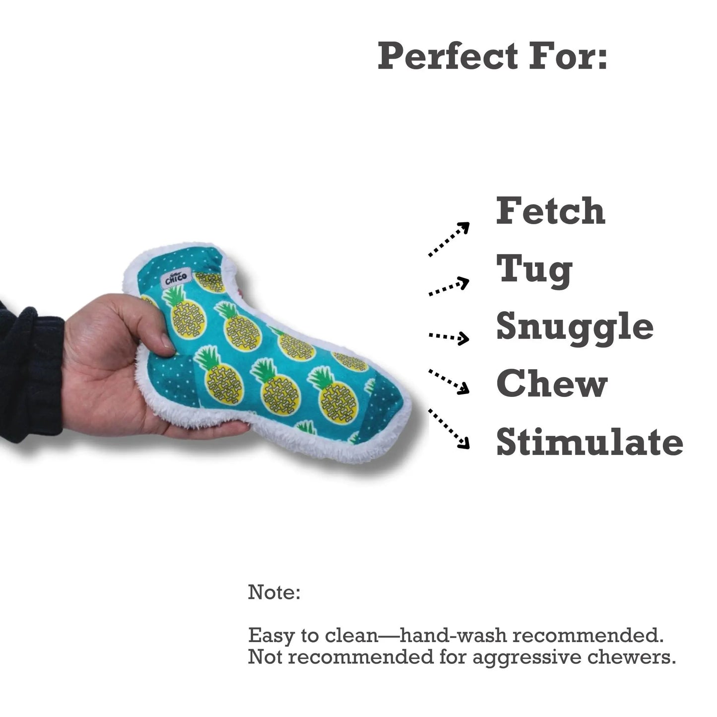 Squeaky Sock Plush Dog Toy – Whimsy Wonders Pineapple Design American Pet Supplies