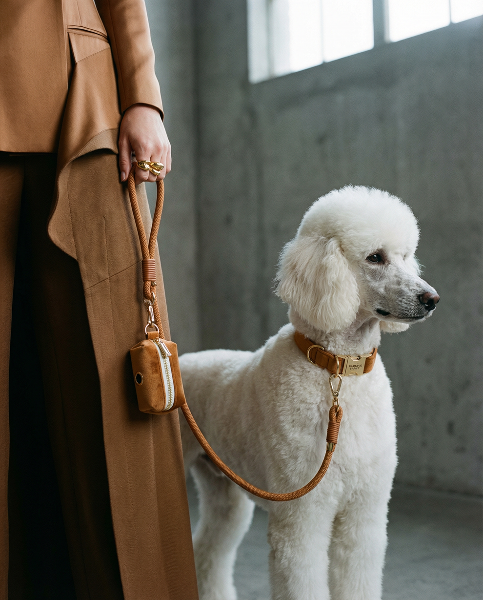 Signature Velvet Poop Bag Dispenser - Caramel