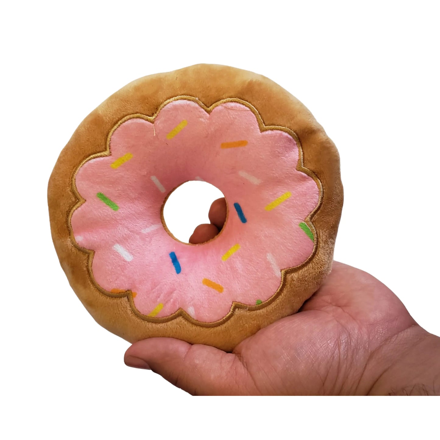 Donut Plush Dog Toy – Soft, Chewy and Cuddly, Safe & Non-Toxic, Ideal for Fetching, Tug-of-War, Gentle Chewing – Strawberry American Pet Supplies