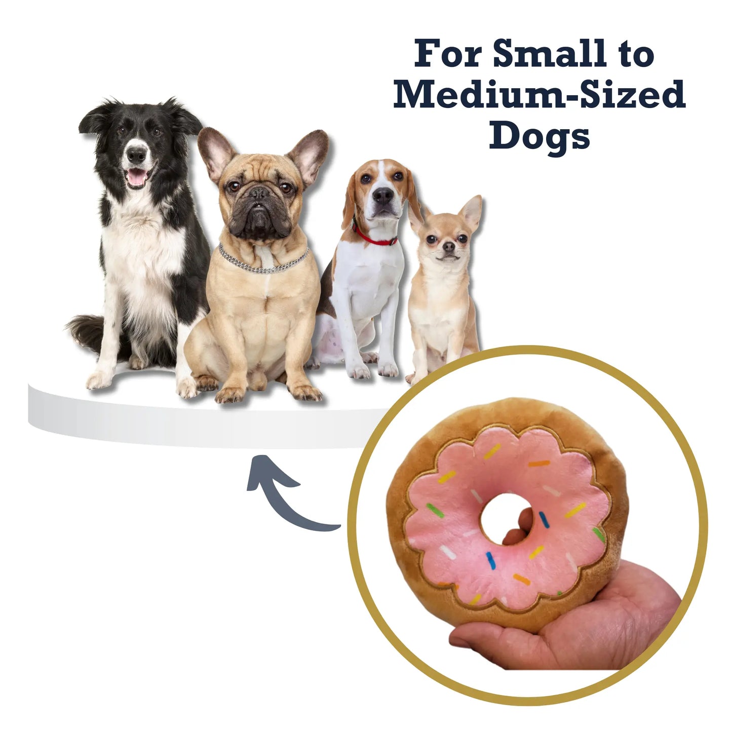 Donut Plush Dog Toy – Soft, Chewy and Cuddly, Safe & Non-Toxic, Ideal for Fetching, Tug-of-War, Gentle Chewing – Strawberry American Pet Supplies