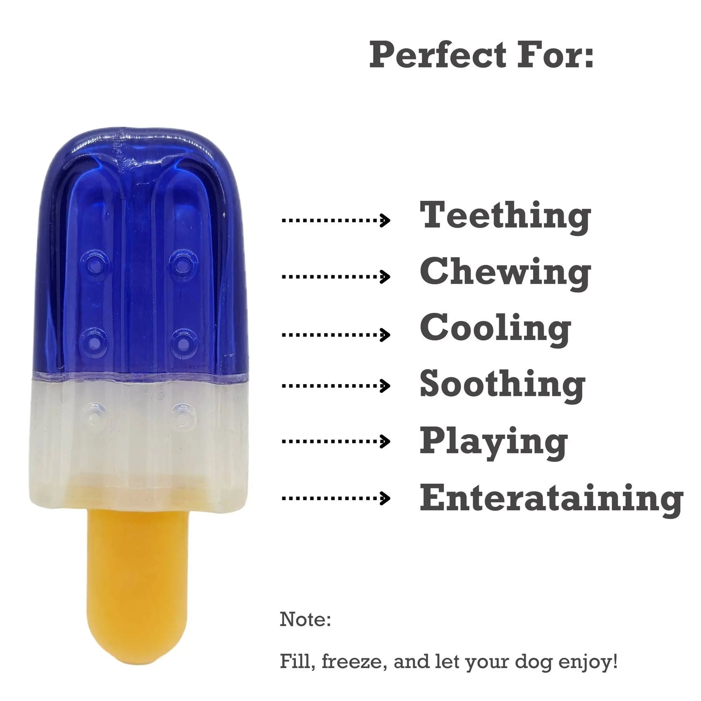 Popsicle-Shaped Freezable Dog Toy – 100% Natural Rubber Chew Toy American Pet Supplies