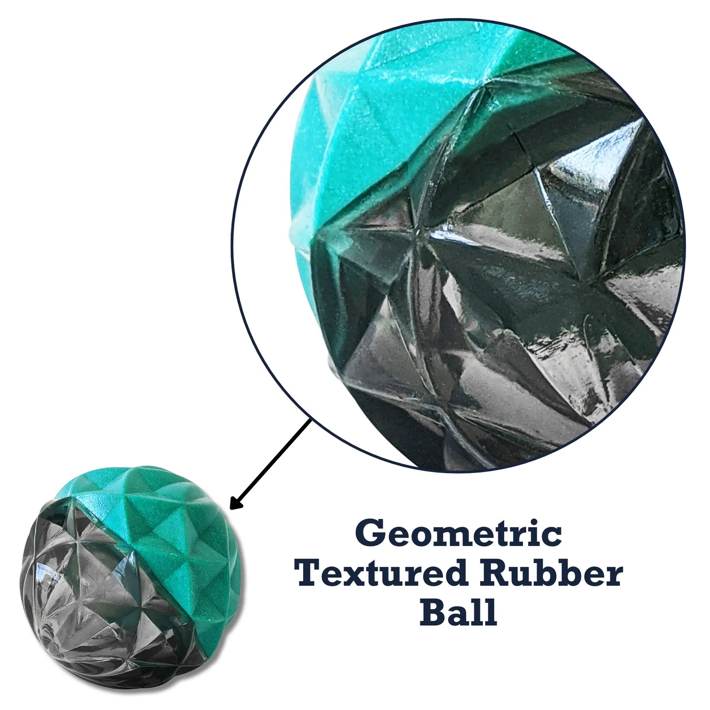 Country Living Geometric Textured Ball Dog Chew Toy, Interactive Rubber Toy for Mental Stimulation – Small American Pet Supplies