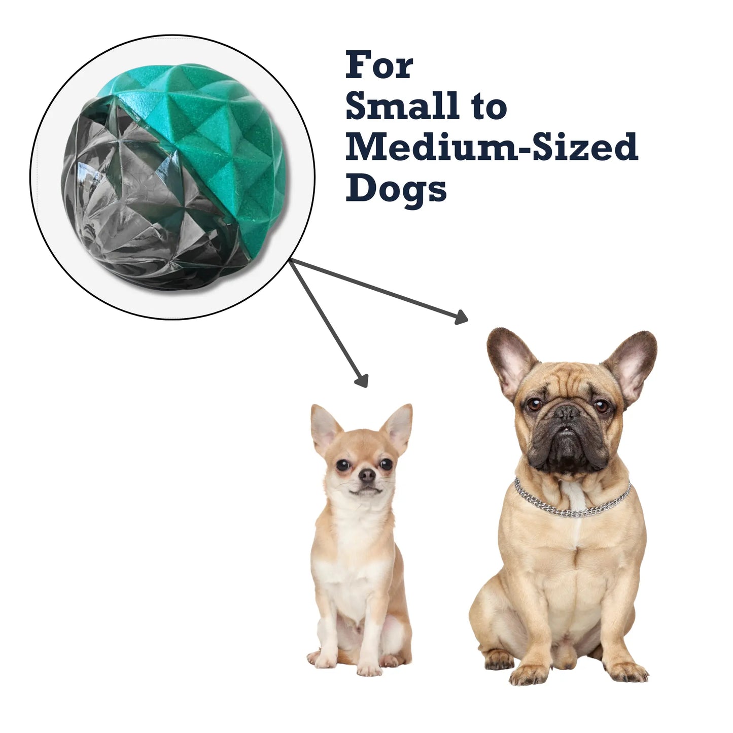 Country Living Geometric Textured Ball Dog Chew Toy, Interactive Rubber Toy for Mental Stimulation – Small American Pet Supplies