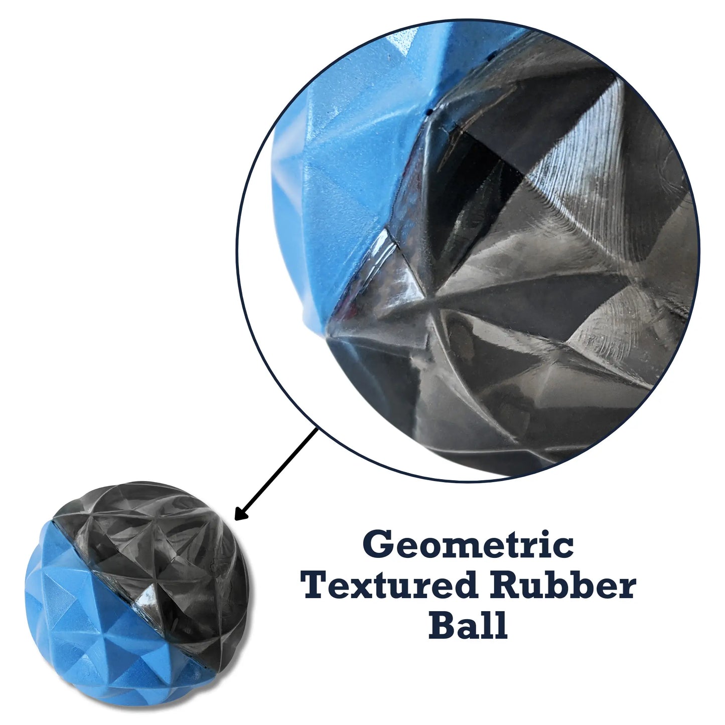 Country Living Geometric Textured Ball Dog Chew Toy, Interactive Rubber Toy for Mental Stimulation – Large American Pet Supplies