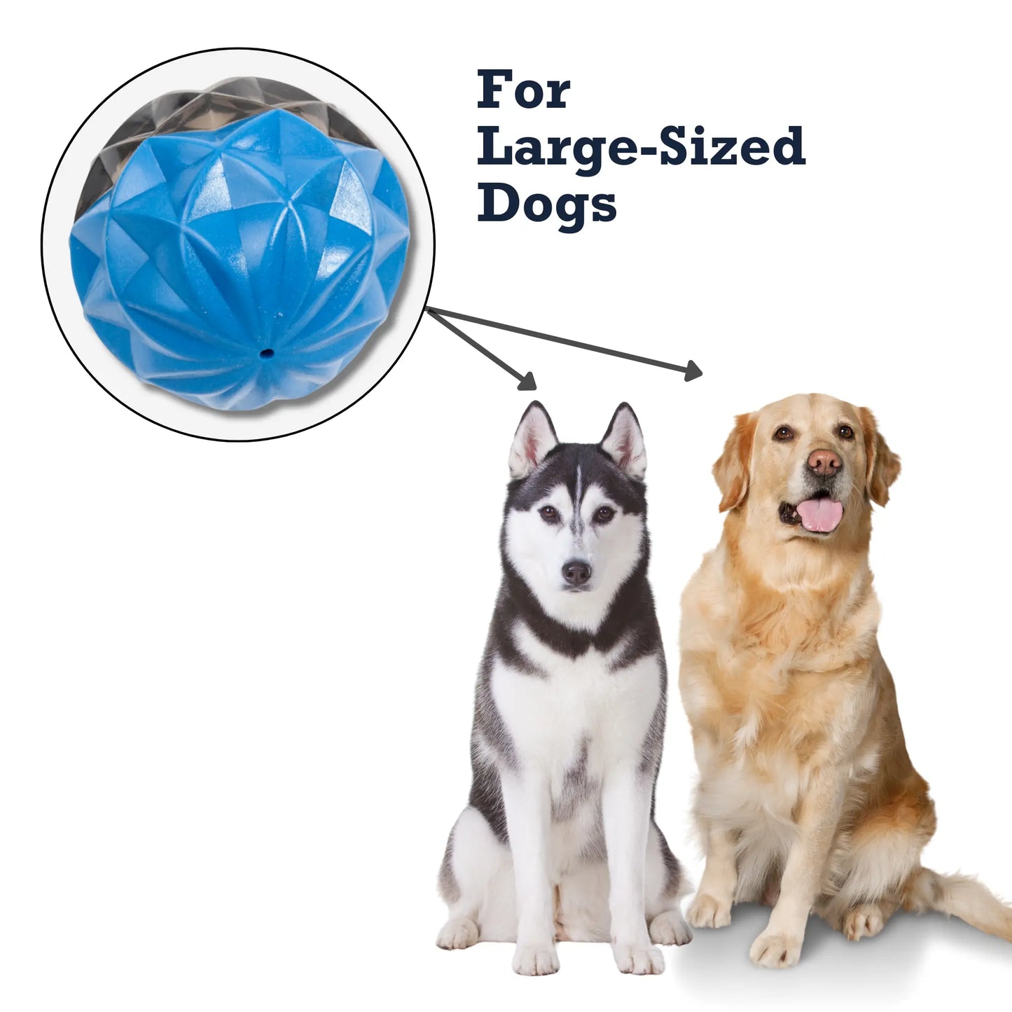 Country Living Geometric Textured Ball Dog Chew Toy, Interactive Rubber Toy for Mental Stimulation – Large American Pet Supplies