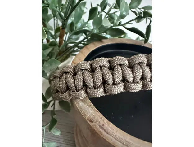 Cobra Braid in Tan - Handmade Dog Collar Pawsh Pup Co.